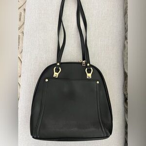 Elegant Black Women's Convertible Shoulder Bag and Backpack